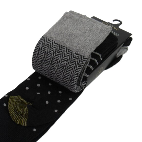 Gold Toe Men's Assorted Patterns Dress Socks 3 Pair Black & Gray Combo One Size - Picture 5 of 6